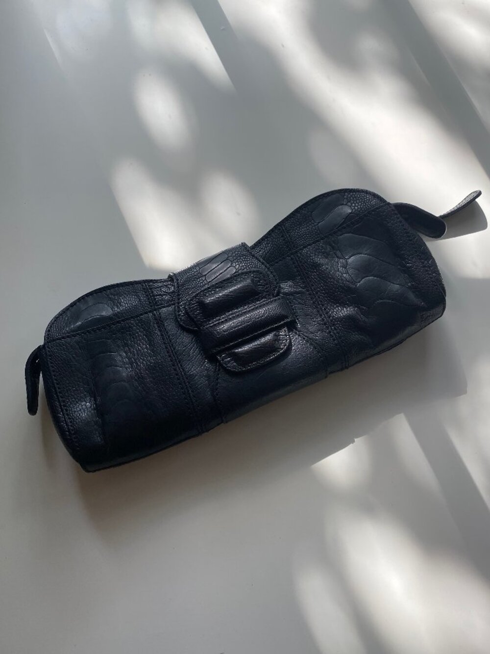 Vintage Dolce & Gabbana Black "Miss Primerose" Leather Clutch